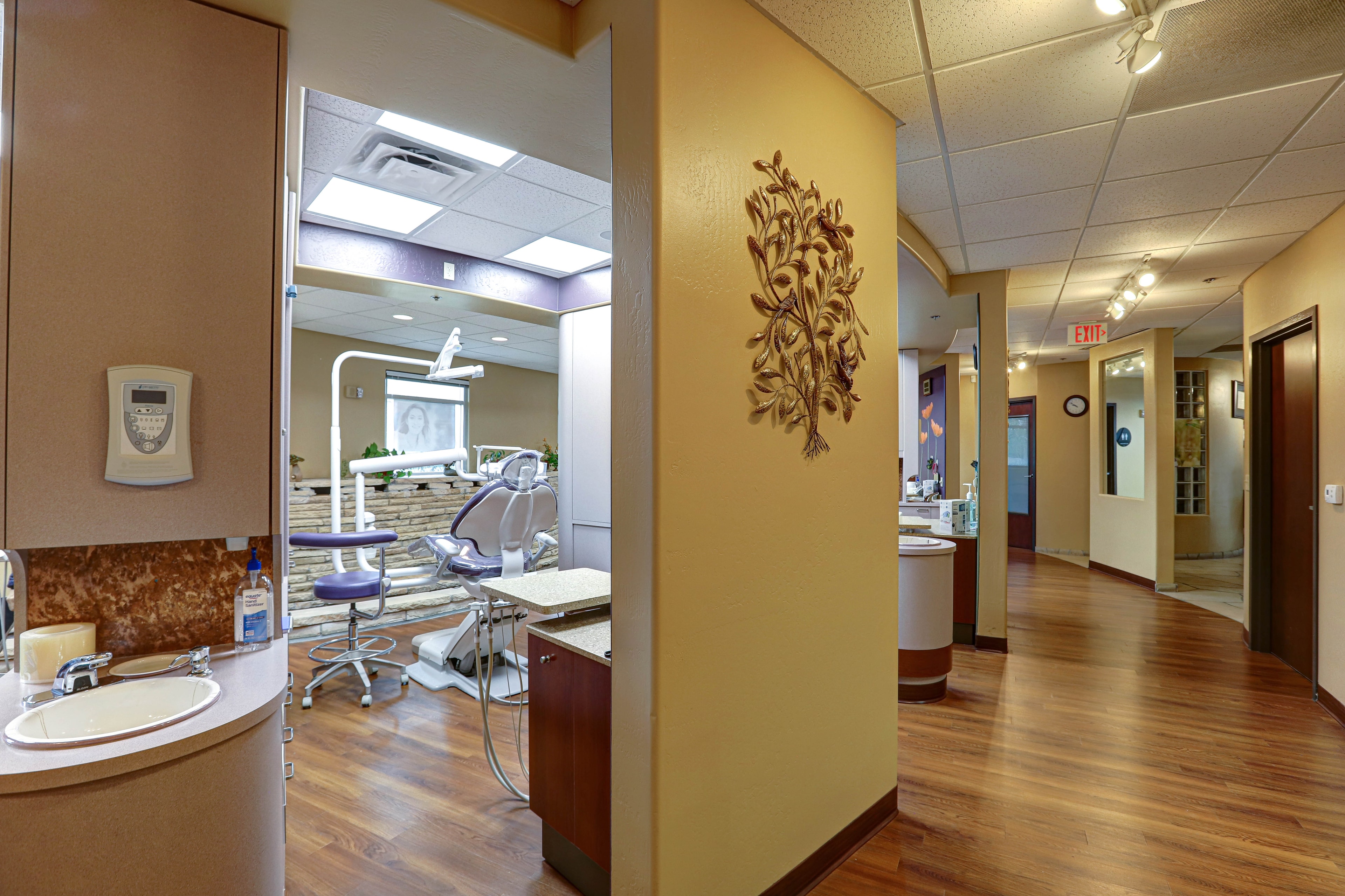 Modern dental office reception waiting room